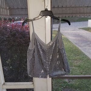 Grey Velvet Crop top